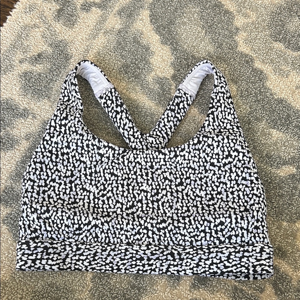 Athleta Monochrome Patterned Sports Bra